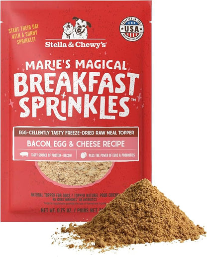 Stella & Chewy's Marie's Magical Breakfast Sprinkles Freeze-Dried Raw Bacon, Egg & Cheese Recipe Grain-Free Dog Food Topper, 0.75-oz Bag