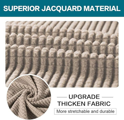 Turquoize 2 Piece Chair Covers Chair Slipcovers for Living Room Armchair Couch Cover Chair Sofa Cover with Individual Cushion Covers Furniture Cover for Chairs Feature Jacquard Fabric (Chair, Sand)