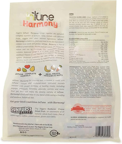 Higgins 2 Pack of Intune Harmony Food for Conures, Cockatiels, Lovebirds and Parrotlets, 2 Pounds Each
