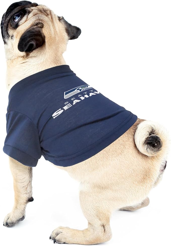 Littlearth NFL Seattle Seahawks Pet T-Shirt, Team Color, Medium
