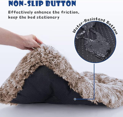 ULIGOTA Dog Bed Crate Pad Plush Soft Dog Crate Bed for Medium Dogs and Cats Washable Anti-Slip Kennel Crate Mats for Sleeping and Anti Anxiety M