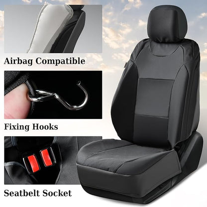 Coverado Front Seat Covers, Waterproof Oxford Seat Protector for Car Seat Cushions for Kids & Dogs, Compatible with 2015-2026 Ford F150 & 2017-2026 Ford F250 F350 F450 (Black, 2PCS)