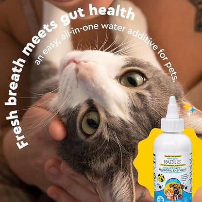 RADIUS OralPro+ Pet Probiotic Dental Water Additive (Enzymatic), Concentrate, 4 OZ, 2 Pack Pet Water