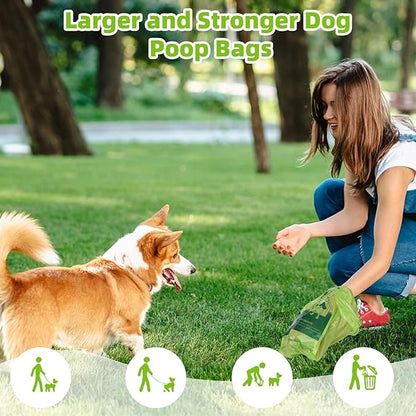 Poop Bags for Dogs, 300 Count Dog Poop Bags with Handles, Extra Thick Strong Leak Proof Doggie Waste Bag for Waste Refuse Cleanup, Outdoor Puppy Walking and Cats Litter