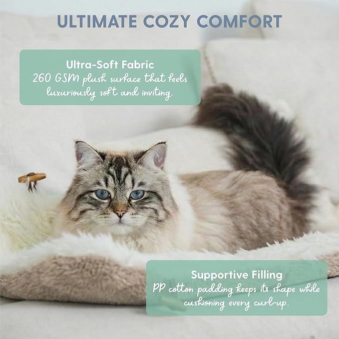 The Cat Ladies Self Warming Heated Cat Bed Mat - Heated Outdoor Kitten Bed Mat - Non Electric Heating Pad - for Indoor and Outdoor Cats - Reversible Comfortable Design – Coffee Brown