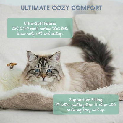 The Cat Ladies Self Warming Heated Cat Bed Mat - Heated Outdoor Kitten Bed Mat - Non Electric Heating Pad - for Indoor and Outdoor Cats - Reversible Comfortable Design – Coffee Brown