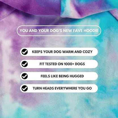 Spark Paws Human Hoodie - Premium Quality, Buttery Soft, Superior Comfort and Fit, Calming Fleece Interior, Suitable for All Styles – 90s Retro Sky Dye - L