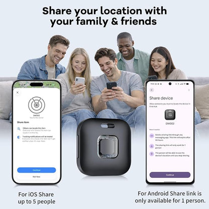 Hoxe Air Tracker Tags-4 Pack for iOS & Android, Smart Tag for Key, Bag, Pet | Dual System Luggage Tracker Compatible with Apple Find My & Google Find Hub App, Bluetooth Key Finder Replaceable Battery