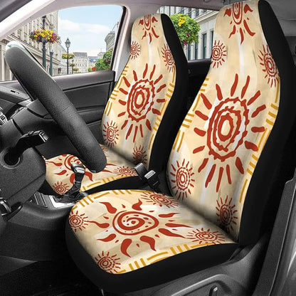 GENANY Bohemian Sun Car Seat Covers Set of 2, Breathable Front Seat Covers for Truck Sedan SUV, Boho Car Accessories, Boho Gift for Women Men