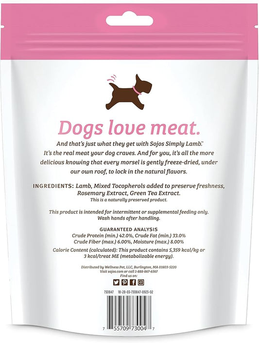 SOJOS Simply Lamb Freeze-Dried Dog Treats, 4 oz