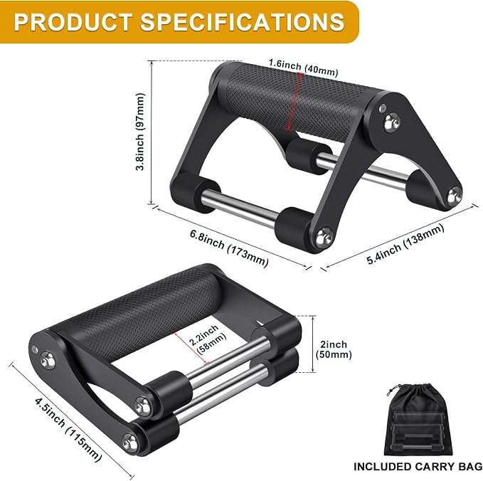 Kipika Foldable Push Up Bars, Portable Pushup Stands, Anti-Slip Push Up Equipment for Home Workout, Travel & Gym Strength Training, Perfect for Floor Workout Exercise