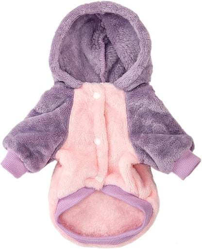 FabriCastle Dog Hooded Sweater, Dog Clothes for XXS XS Small Dogs Boy & Cats, Soft and Warm Pet Coat, Winter Pet Jacket, Doggy Apparel Costumes, Puppy Outfits Snap On Hoodies (Pink Body, Large)
