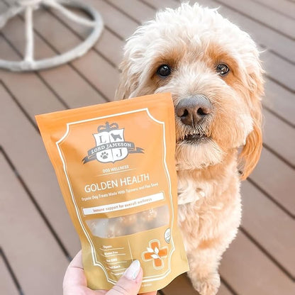 Lord Jameson: Golden Health 6 oz - Dog Wellness Treats, Organic Soft & Chewy No-Bake Bites, Anti-Inflammatory, Oats, PB & Coconut, Preservative Free