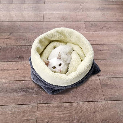 Cat Bed Cave Sleeping Bag, Pet Mat Self Warming Pad Sack for Cats and Small Dog