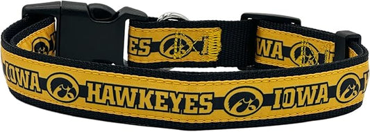 Pets First Collegiate PET Collar New Version Iowa Hawkeyes Dog Collar, Size Medium. Best Sports Team Color for Dogs & Cats. A Shiny & Colorful Dog & Cat Collar Licensed by The NCAA