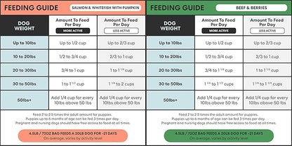 The Pets Table Grain Free Air Dried Dog Food 2 Pack - Beef & Berries + Salmon & Whitefish, 48 Ounce (Pack of 2)