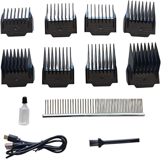 VCM Dog Clipper 2 in 1 Grooming Kit Electric Rechargeable Cordless Shaver Replaceable Paw Trimmer Blade Low Noise for Dog Cat Pet
