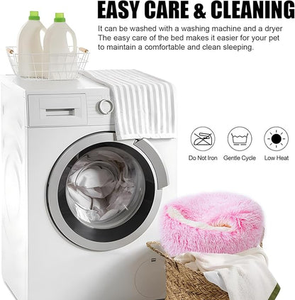 FORMYCATIE Cat Beds for Indoor Cats,Cat Cave for Puppy and Kitty,Calming Small Dog Bed for Small Dogs with Cover Cave,Cozy Warming Fluffy Washable Anti-Slip Pet Sleeping Bag (20 * 20inch,Pink)