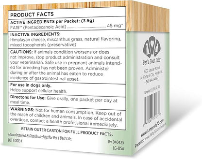 Yummy Combs Longevity15 – C15:0 – Fatty Acid Health Supplement for Dogs – Healthy Pet Supplies – for Large Dogs, 1 Pack