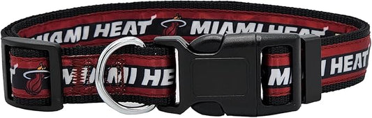 New & Improved Pets First NBA Miami Heat Dog & Cat Collar, Size Medium Basketball Team Collar
