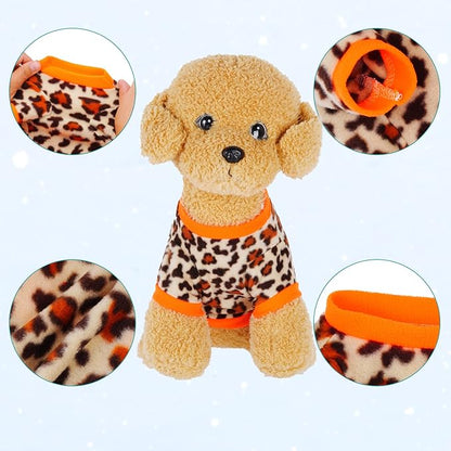 Rbenxia 4 Pieces Dog Fleece Sweaters Puppy Warm Sweater Doggie Sweatshirt Soft Fleece Dog Pajamas Puppy Clothes Winter Dogs Outfits for Small Dogs Cat Pets (Large)