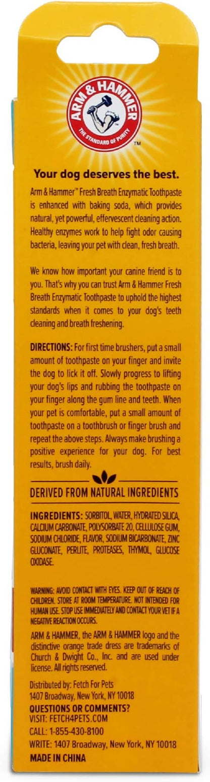 Arm & Hammer for Pets Dental Enzymatic Toothpaste for Dogs | No More Doggie Breath | Dog Toothpaste Safe for All Dogs and Puppies, Advanced Care, Chicken Flavor 2.5 Ounce (Pack of 2)