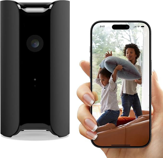 Canary Pro Indoor Home Security Camera 1080p HD WiFi IP | 24/7 Watch Live Video, Siren, Climate Monitor, Motion Alerts, Two-Way Talk, Night Vision, 10x Zoom, Private Mode, Works with Alexa and More