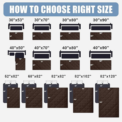 Smiry Waterproof Dog Bed Cover Pet Blanket, Soft Washable Dog Blanket for Furniture Bed Couch Sofa Reversible, Checkered (30"x70", Chocolate/Beige)