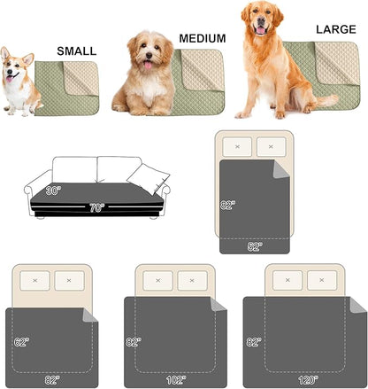NICETOWN Pet Blanket, Water Resistant Cat Dog Puppy Dog Hair Repellent Blanket for Small Medium Large Dogs, Waterproof Sectional Couch Covers, 1 PC, 62 x 82, Beige/Khaki