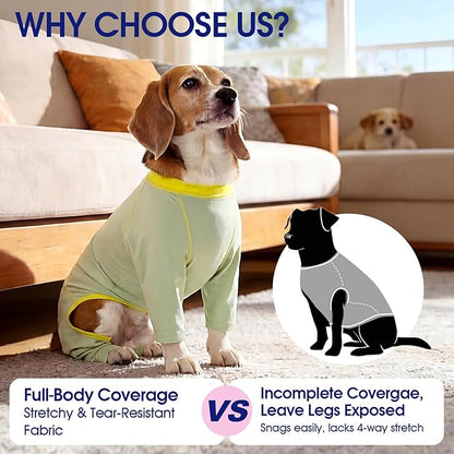 FUAMEY UPF 50+ Dog Sun Protection Full-Body Shirt for Large Dogs, Puppy Cooling Jumpsuit with Quick-Dry Stretchable Fabric,Outdoor Pet Dirt-Resistant Shedding Control Onesie for Summer, Green, 3XL