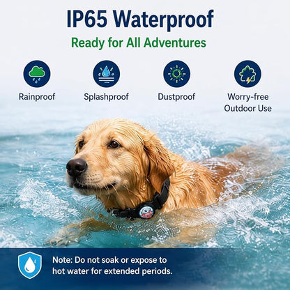 GPS Dog Tracker Collar, Android Only Pet Tracker with Adjustable Collar Compatible with Google Find My, Waterproof Smart Tag Dog Collar, No Monthly Fee, for Small Medium Large Dogs