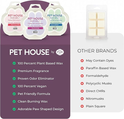 Pet House Lavender Green Tea, Scented Wax Melts - Long-Lasting Plant Based Soy Wax Melts Pet Friendly Pack of 4