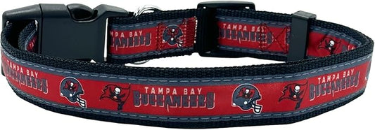 Pets First NFL Tampa Bay Buccaneers Licensed PET COLLAR, Large - Heavy-Duty, Strong, and Durable Dog Collar. Available in 31 Football Teams and 4 Sizes