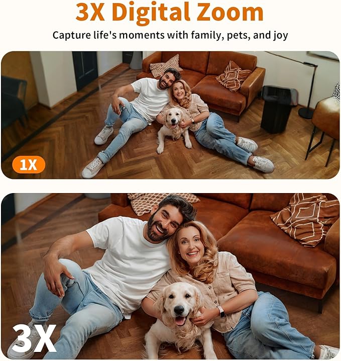 Alaga WiFi Indoor Security Camera, Baby Monitor, AI Motion Detection, 2 Way Audio, Night Vision, Cloud and SD Card Storage, Compatible with Alexa and Google Assistant, with 32G TF Card