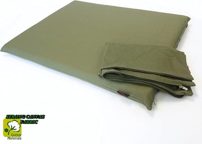 Luxurious Comfort Solid Pad Memory Foam Pet Dog Bed with Inner Waterproof Case and External Cover for Medium and Large Dogs + Free 2nd Cover (Complete Bed - 45"x27"x3", Canvas - Green)