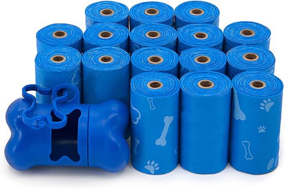 Best Pet Supplies Dog Poop Bags for Waste Refuse Cleanup, Doggy Roll Replacements for Outdoor Puppy Walking and Travel, Leak Proof and Tear Resistant, Thick Plastic - Blue (Unscented), 240 Bags
