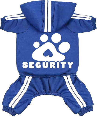 Dog Hoodie Security Clothes 4 Legs Jumpsuit Sweatshirt Hoodies Soft & Warm Dog Outfit Pullover Dog Winter Clothes Sweater for Small Medium Large Dogs Cats (Blue, XX-Small)