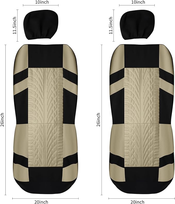 VarCozy Car Seat Covers Front Pair,Universal Cloth for Car,Breathable & Washable SUV, Sedan, Van, Automotive Interior Covers, Airbag Compatible