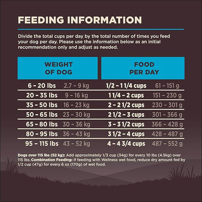 Wellness CORE Adult Dry Dog Food, Grain Free Kibble, Natural, High Protein, Chicken Free, Whitefish, Herring and Salmon Recipe, 4 lb Bag