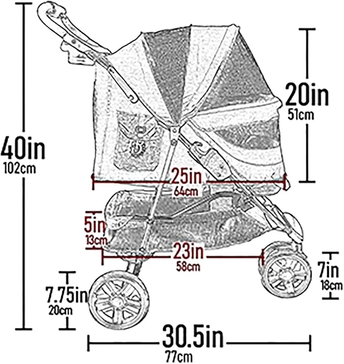 Pet Gear No-Zip Special Edition 3 Wheel Pet Stroller for Cats/Dogs, Zipperless Entry, Easy One-Hand Fold, Removable Liner, Cup Holder, New Orchid