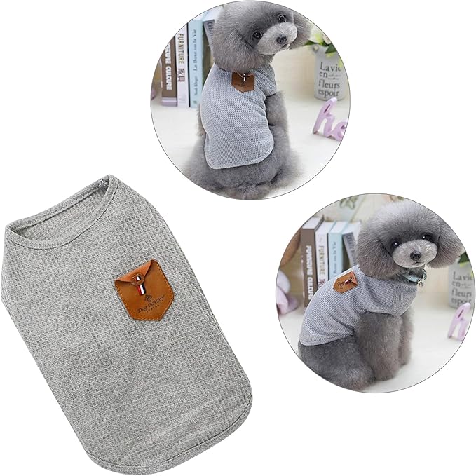 YAODHAOD 100% Cotton Dog Summer Lightweight Pets Soft Breathable Stretchy Cats & Dogs Tee Shirt - Minimalist Tank Top Sleeveless Vest - Medium/Small Dog Clothes (2pack) (L)
