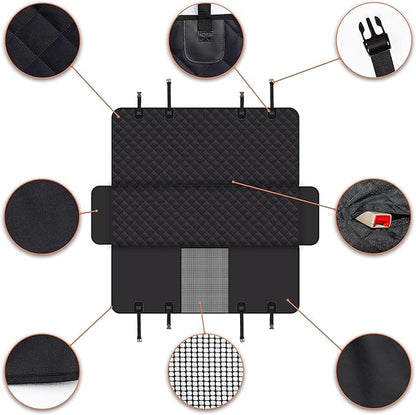 GXT Dog Back Seat Cover Protector for Cars SUV and Trucks with Mesh Window, Scratchproof Nonslip and Waterproof Material