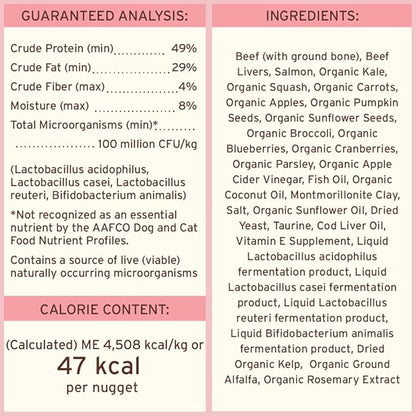 Primal Freeze Dried Raw Cat Food Nuggets Beef & Salmon, Complete & Balanced Meal or Topper, Premium, Healthy, Grain Free, High Protein Raw Cat Food with Probiotics (5.5 oz)
