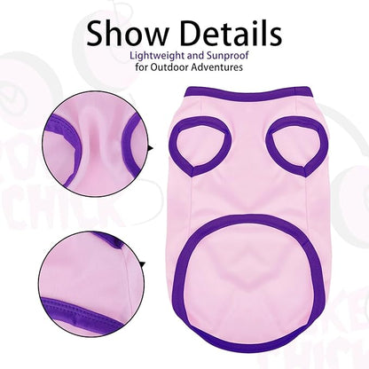 Color-Blocked Dog Tank Top with Playful Heat Transfer Designs – Lightweight Polyester Shirt for Small,MediumDogs, Perfect for Casual Outings.Rocker Chick Light Pink 3XL