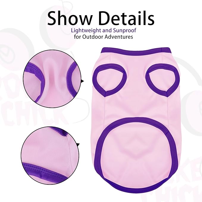 Color-Blocked Dog Tank Top with Playful Heat Transfer Designs – Lightweight Polyester Shirt for Small,MediumDogs, Perfect for Casual Outings.Rocker Chick Light Pink 2XL