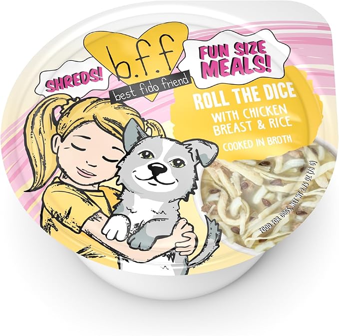Weruva Best Fido Friend Fun Size Meals for Dogs, Roll The Dice, 2.75oz Cup, Pack of 12