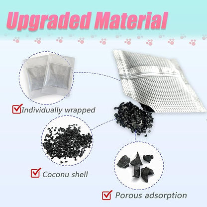 PurifyLogix 12 Pack Universal Odor Eliminator for Hooded Cat Litter Box, Natural Activated Charcoal Filters Refills, Cat Toilet Odor Control Replacement for Automatic Litter Box