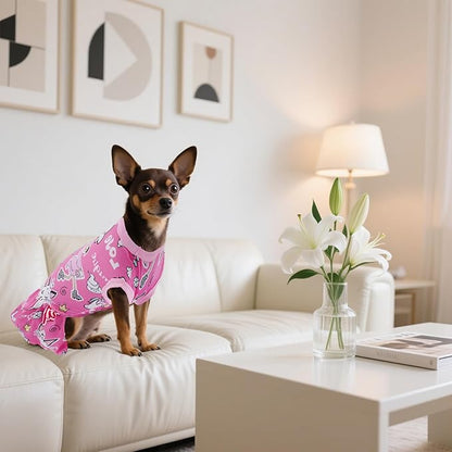 4PCS Big Dog Dresses Shirts for XXXL Dogs Girl Female Pink Purple Red Skirts Summer Clothes Pet Apparel Floral Sundress Small Daisy Unicorn Stretchable Lightweight Outfit
