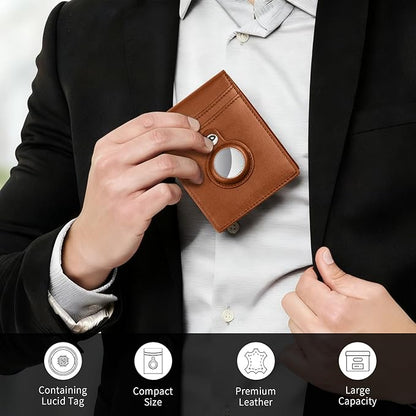 Air Tracker Tag 1-Pack (Brown), Tukio Bluetooth 5.3 Tracker Tag for Apple Find My App(iOS Only), Replaceable Battery, 100dB Alarm Sound, Item Locator Smart Tag for Wallets, Keys, Bag, Luggage and More