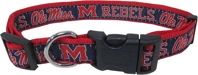 Pets First Collegiate Pet Accessories, Dog Collar, Mississippi Ole Miss Rebels, Small